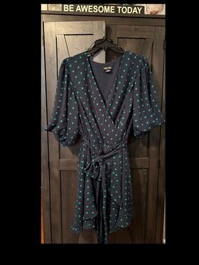 City Chic Navy and Green Dress L/20